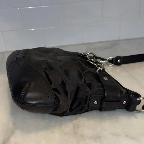 Coach Bag Purse Handbag Y2K Jacquard Signature & Leather Chain